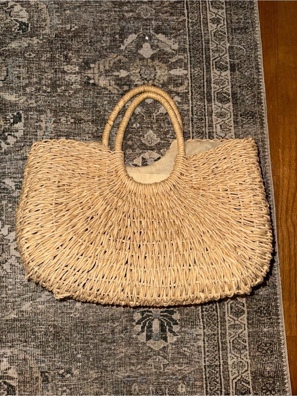 White Stag Natural Straw Woven Tote - Beige